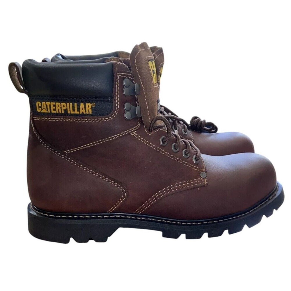 CAT Caterpillar Second Shift 6” Work Boots Steel Toe Men’s Size 12 Brown Leather
